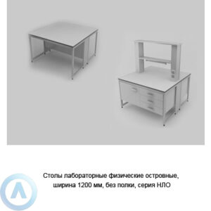 Столы лабораторные физические островные без полки, шириной 1200 мм, 1200x1200x750, серии NL