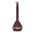 Brand Blaubrand мерная колба 250 мл из темного стекла с пробкой из ПП (сертификат USP)