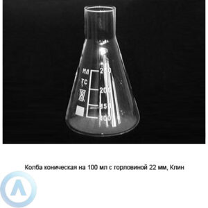 Колба коническая на&nbsp;100&nbsp;мл с&nbsp;горловиной 22&nbsp;мм (Клин)