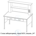 Стол лабораторный с&nbsp;ящиками, шириной 1214&nbsp;мм, 1214x800x750(900), серия MML