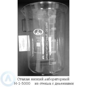 Низкий стеклянный стакан на 5 000 мл