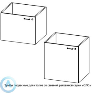 Тумбы подвесные, шириной 594 мм, 594x500x460(610), серии NS