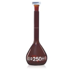 Brand Blaubrand мерная колба 100 мл из темного стекла с пробкой из ПП (индивидуальный сертификат ISO)